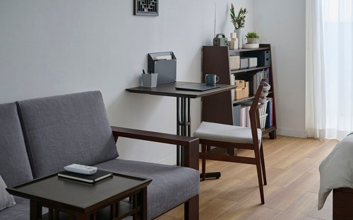 No.310：グレーが織りなす特別感。モダンな8畳ワンルーム・寝室：画像18