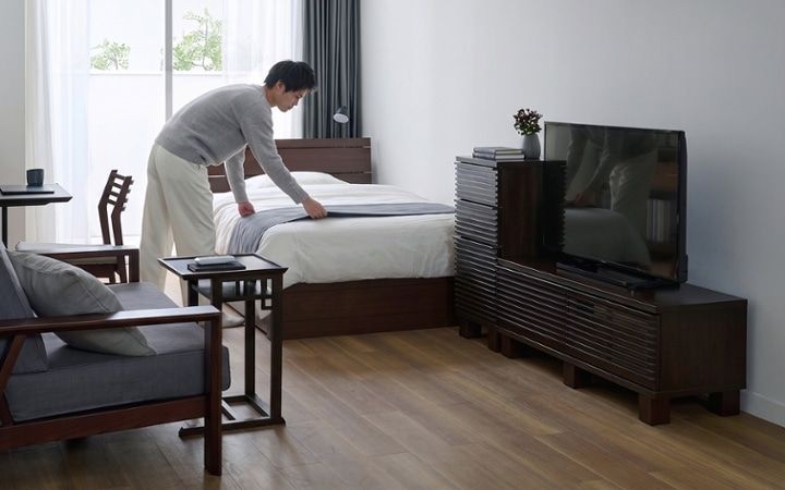 No.310：グレーが織りなす特別感。モダンな8畳ワンルーム・寝室：画像11