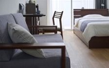 No.310：グレーが織りなす特別感。モダンな8畳ワンルーム・寝室：画像6