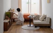 No.350：色と柄で遊ぶ。オレンジがアクセントの元気になれるお部屋：画像8