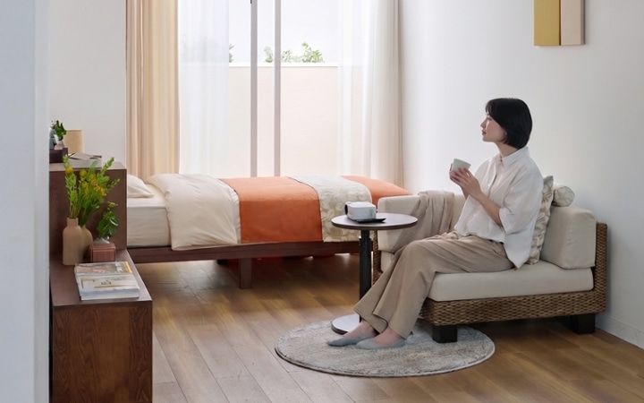 No.350：色と柄で遊ぶ。オレンジがアクセントの元気になれるお部屋：画像2